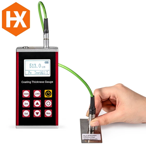 

High Accuracy Industrial NDT Testing Machine Ultrasonic Measure Surface Coating Thickness Gauge HXCTG-922 with Metal Probe Shell