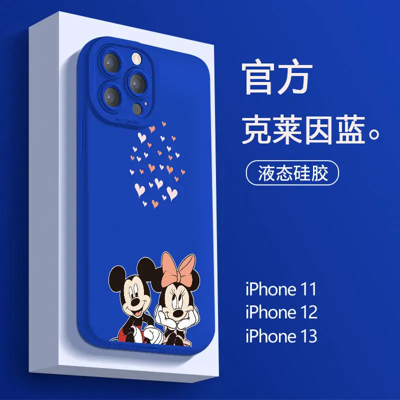 

Disney Mickey and Minnie Cartoon Deluxe Case for iPhone 13 12 11 Pro Max X XR 7 8 Plus SE Xsmax MINI Kawaii Shockproof Phone Cas