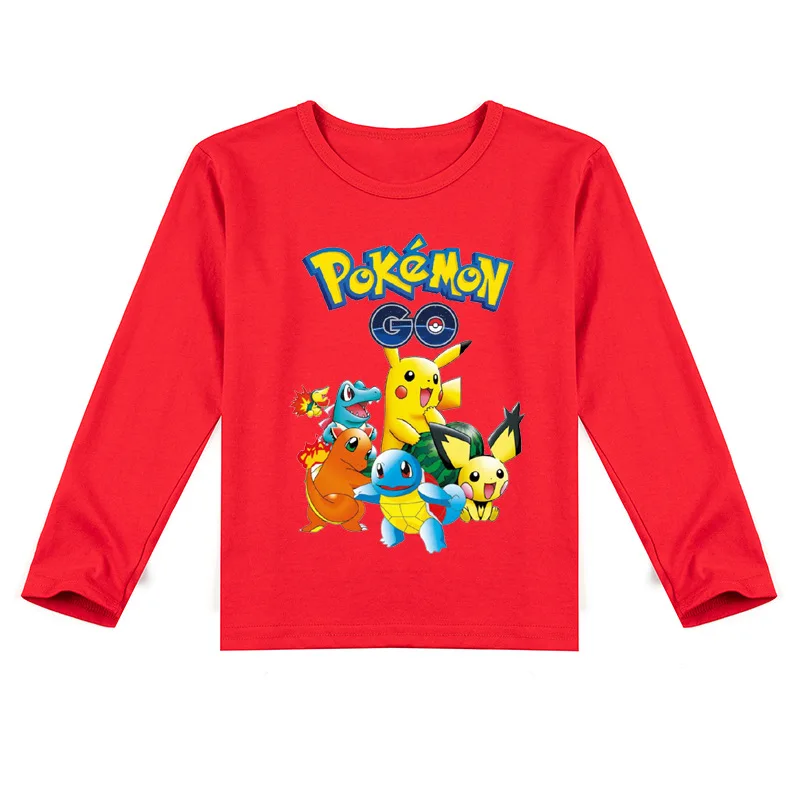 Пикачу Покемон мультяшный принт для мальчиков и девочек милая весна-осень-зима