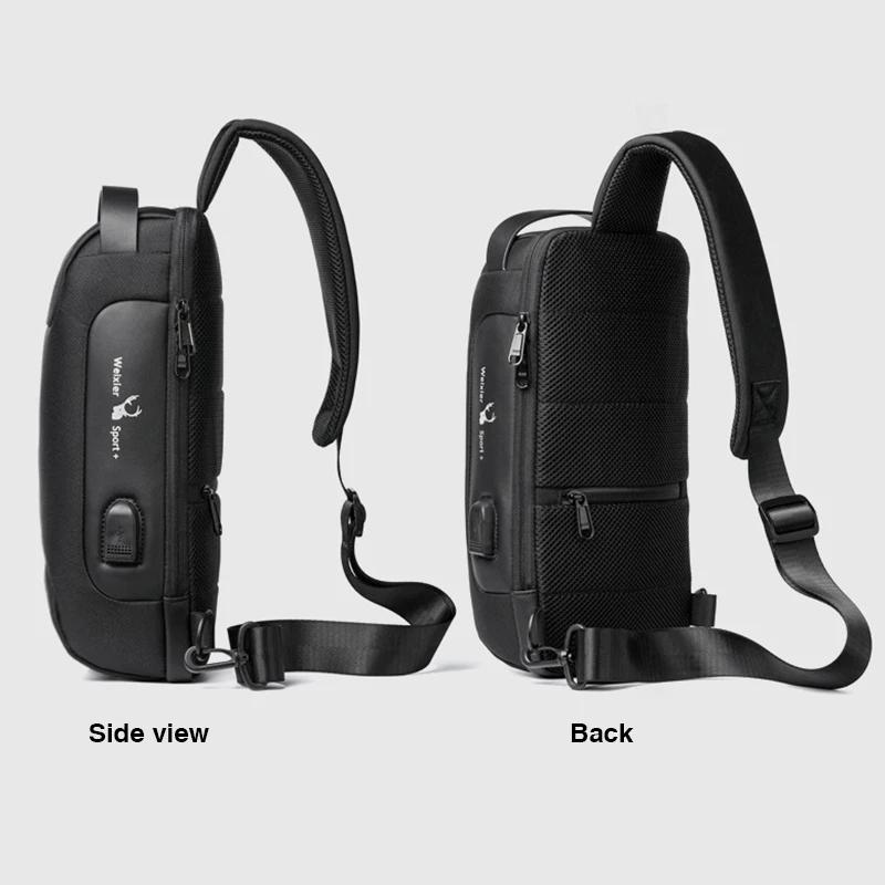 New Men Shoulder Bag Oxford Chest Bag Backpack Rucksack Knapsack Bags USB Charge Port Travel Male Motorcycle Messenger Chest Bag