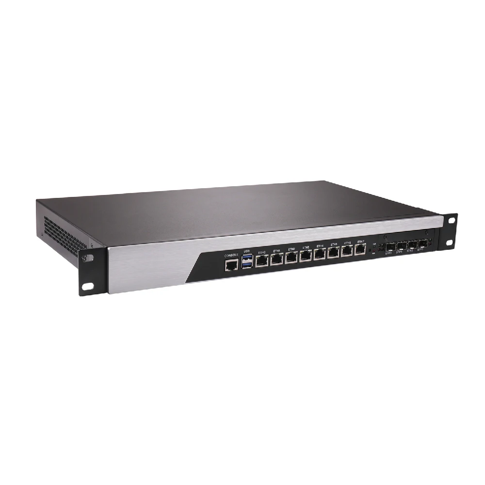 HUNSN брандмауэр VPN 19-дюймовый 1U сетевой стойки Intel core i3/i5/i7 RS44 Appliance Mikrotik pFsense OPNsense 8xlan