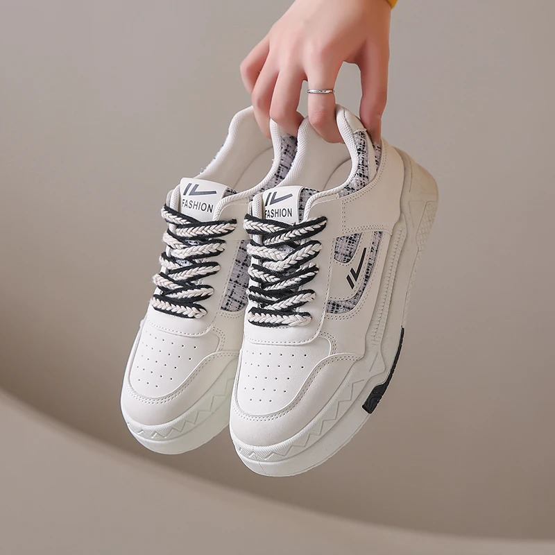 Классические Женские Кроссовки На Плоской Платформе Нескользящая Толстая