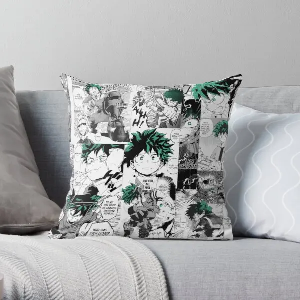 

My Hero Academia Deku Manga Collage Printing Throw Pillow Cover Decorative Sofa Cushion Throw Anime Waist Pillows not include