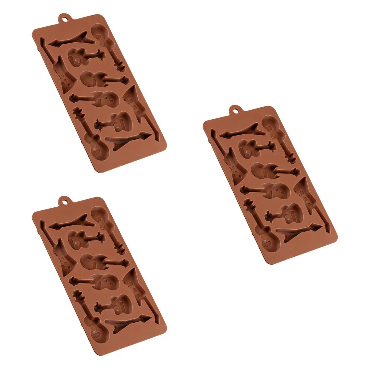 

3x 10-Cavity Guitar Chocolate Jelly Molds Muffin Pan Cube Gummy Molds