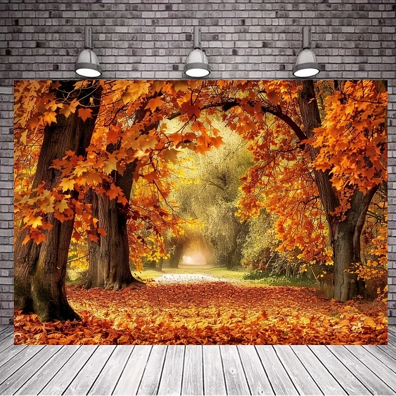 Гобелен с узором осеннего леса из полиэстера осеннего ветра порывы