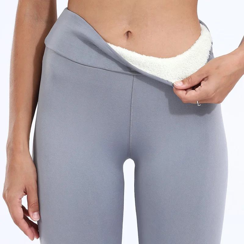Winter Warm Thick Velvet Leggings High Waist Sexy Thicken High Elastic Push Up Sport Legging Compression Thick Lamb Wool Pants