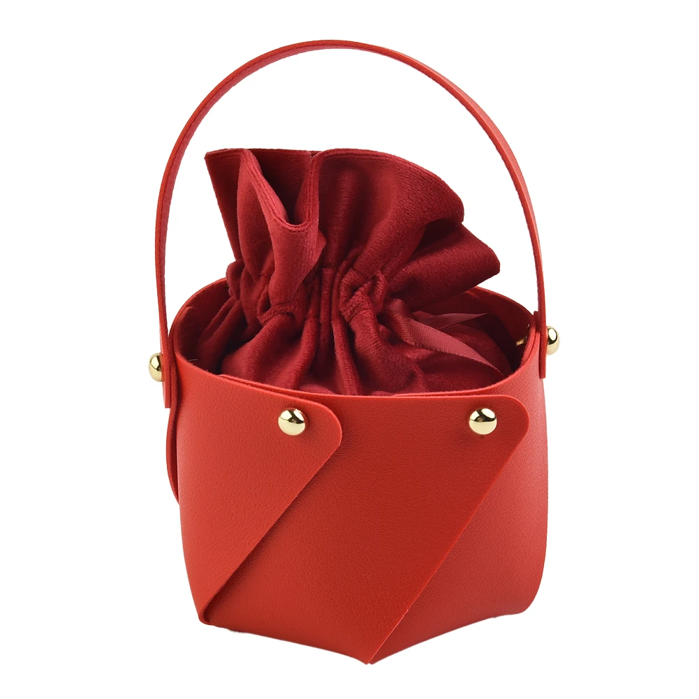 

2Pcs Candy Bags Spare Parts Candy Box Party Replacement Wedding 7 Colours Accessories Birthday PU Leather + Velvet