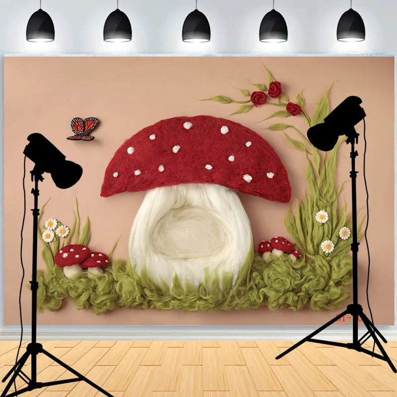 Фон для фотосъемки новорожденных с изображением цветочной корзины