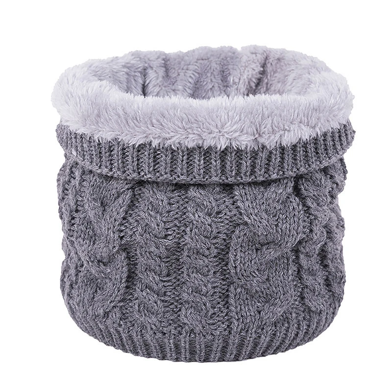 

Осенне-зимний вязаный шерстяной шарф, однотонный вязаный крючком шарф-кольцо, утепленный шерстяной воротник, шарфы для мальчиков и девочек