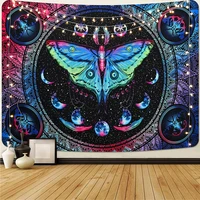 psychedelic butterfly moon phase tapestry hippie boho mandala wall hanging tree of live tapestries backdrop ceiling table cloth