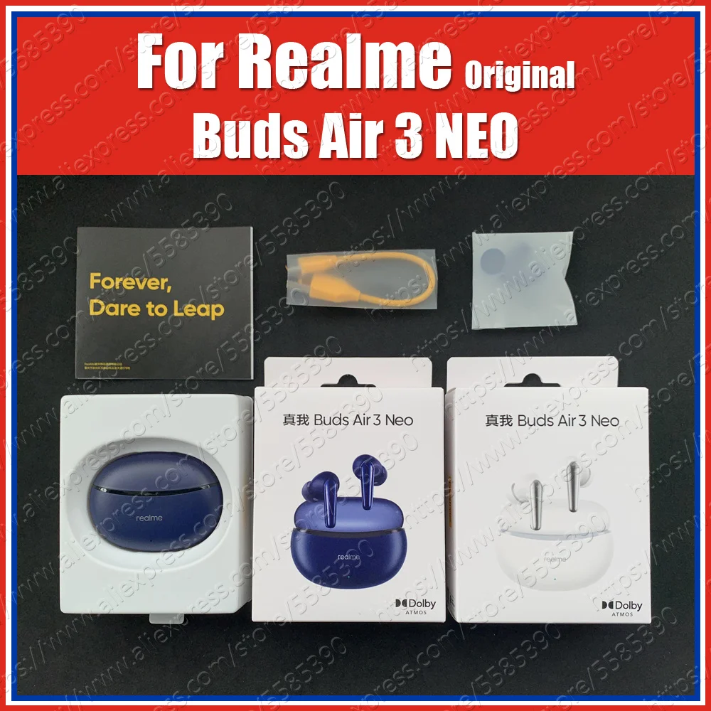 RMA2113 AI ENC Dolby Atmos Realme Buds Air 3 Neo Original Ture Wireless Headphones TWS Bluetooth Earphones EarBuds Sport Headset