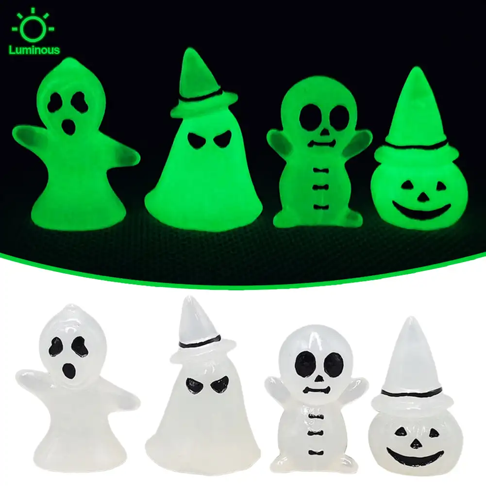 4 шт./компл. светящиеся миниатюры мини-фигурки в темноте Хэллоуин со