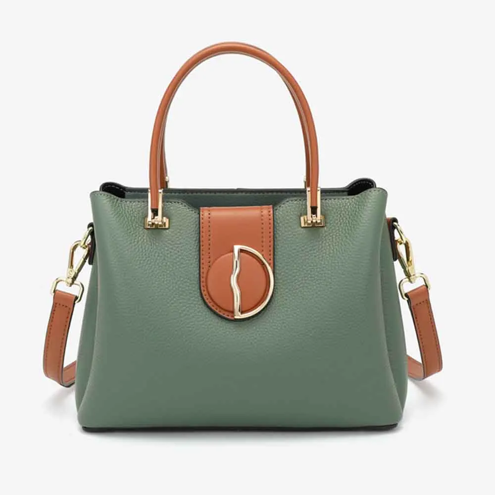 

Женская сумка из натуральной кожи, с ручками и плечевым ремнём