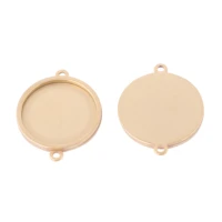 10pcs gold plated fit 16mm 18mm 20mm cabochon connector base setting trays diy bracelet necklace bezel blanks for jewelry making