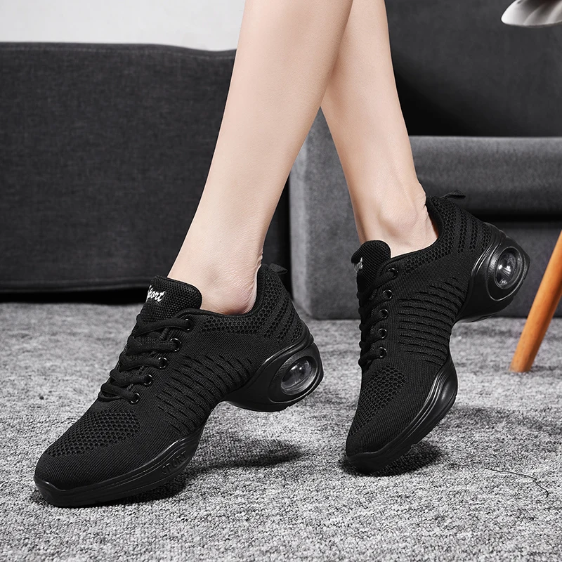 STRONGSHEN Dance Shoes Modern Jazz Hip Hop Shoes Lightweight Soft-Soled Shock-Absorbing Air-Cushion Dance Shoes For Women