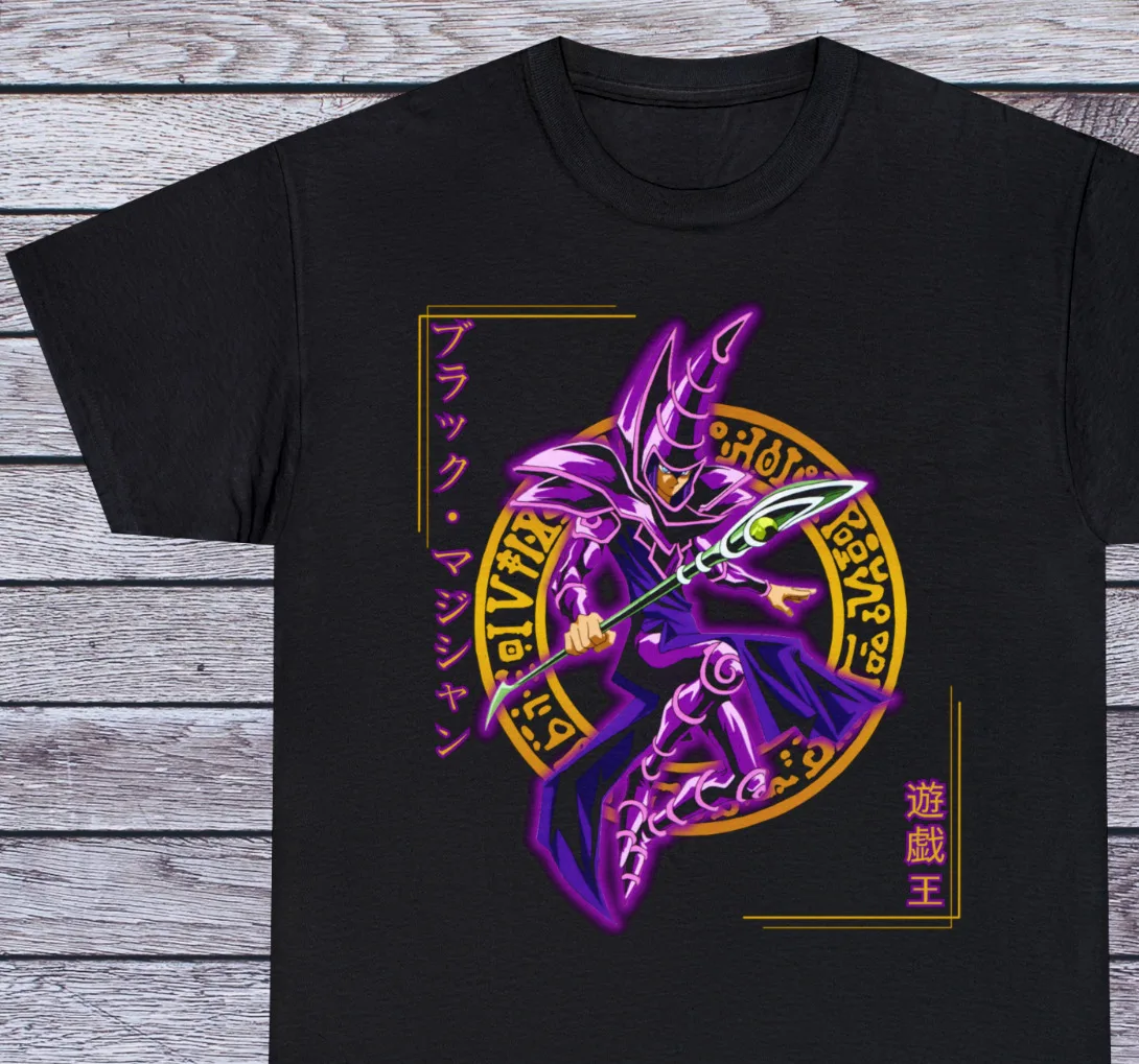 Футболка Dark Magician Yu Gi Oh Tee 90s аниме одежда косплей манга японская