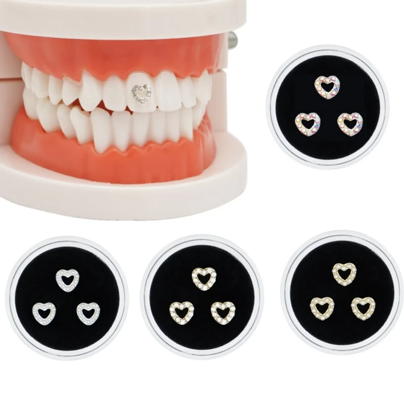 

3Pcs Fashion Crystal Dental Teeth Gems Charming Tooth Beauty Diamond Ornaments Jewelry Nail Decoration
