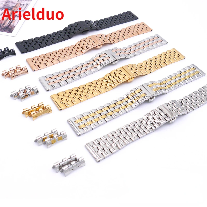 

Новые аксессуары для часов: прецизионная стальная пряжка-бабочка, плоский отверстие, изогнутый отверстие, твердый браслет из нержавеющей стали, цепочка для часов