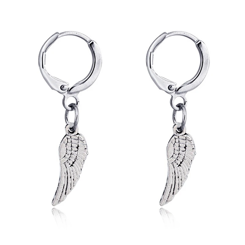 

2 шт. изысканные и прекрасные Серебристые маленькие серьги-подвески в виде крыльев ангельские маленькие серьги
