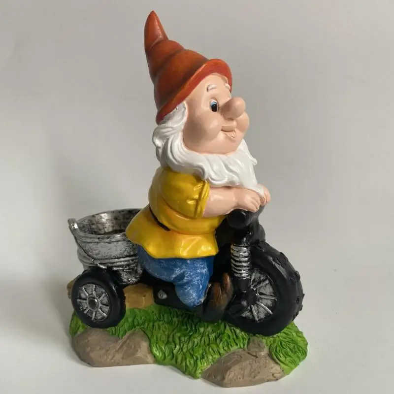 

Riding A Tricycle Dwarf Resin Ornaments Garden Handicraft Bird Feeder Ornaments Dwarf Decoration Ornaments Creative Dwarf Statue