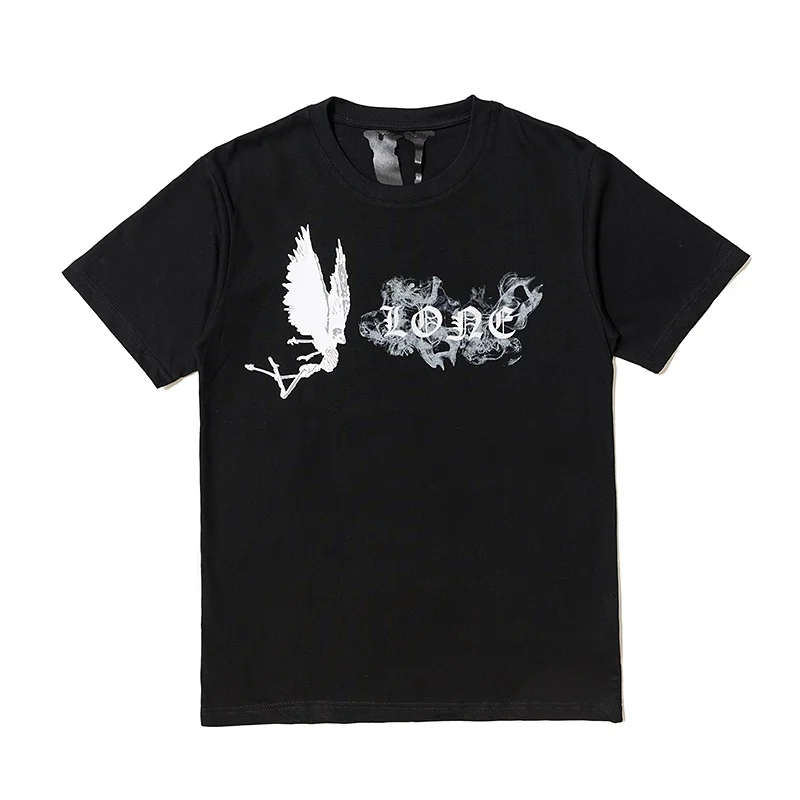 

Vlone 22ss Short Sleeve Washington Ink Smoke Devil Angel Loose Men's and Women's T-shirt