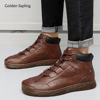 golden sapling tactical boots fashion mens casual shoe classic men leather shoes retro platform footwear leisure handmade boots