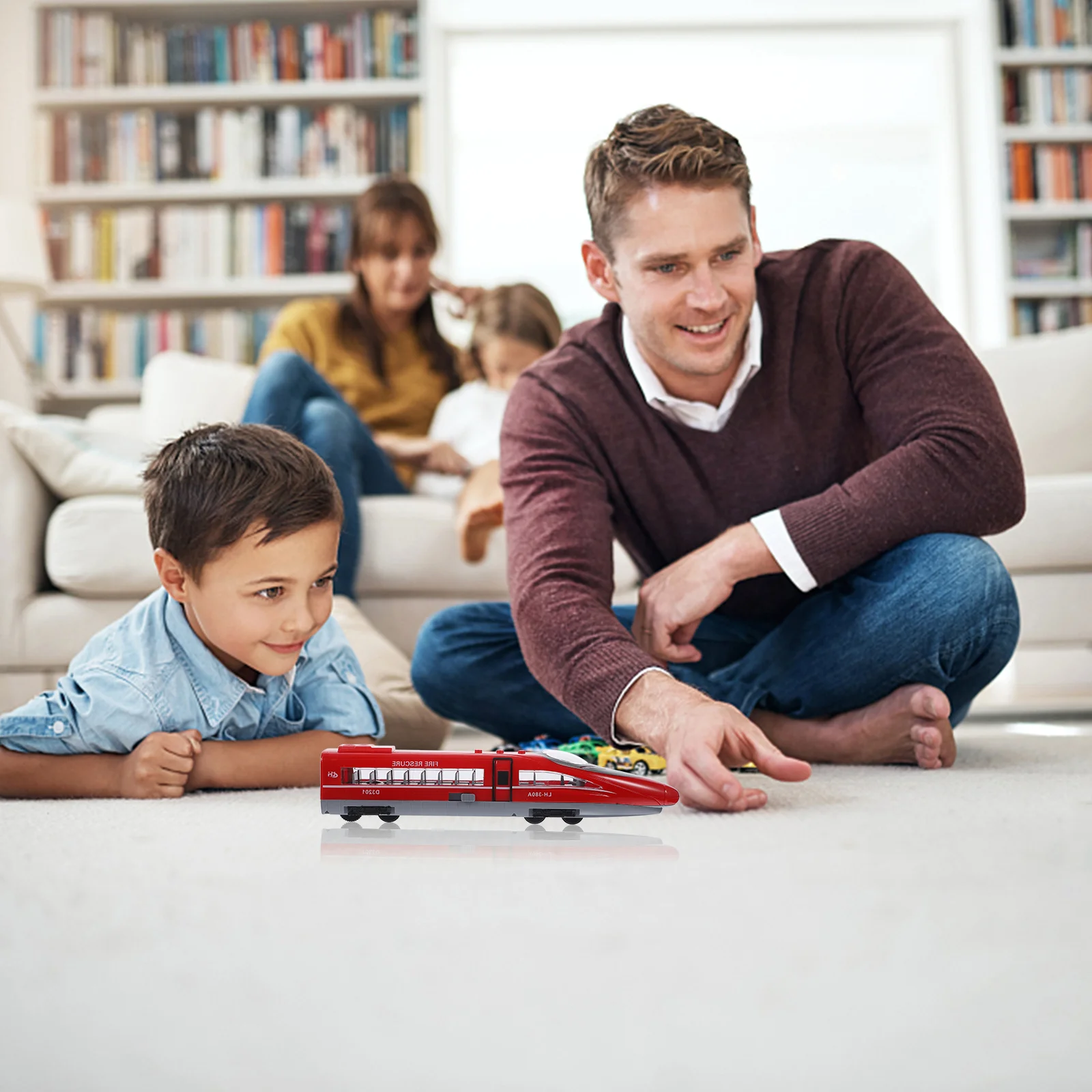 

High Speed Rail Model Toy Sound Light Baby Playpin Boy High-Speed Railway Plastic Kids Pull Back Toddler Toys Car