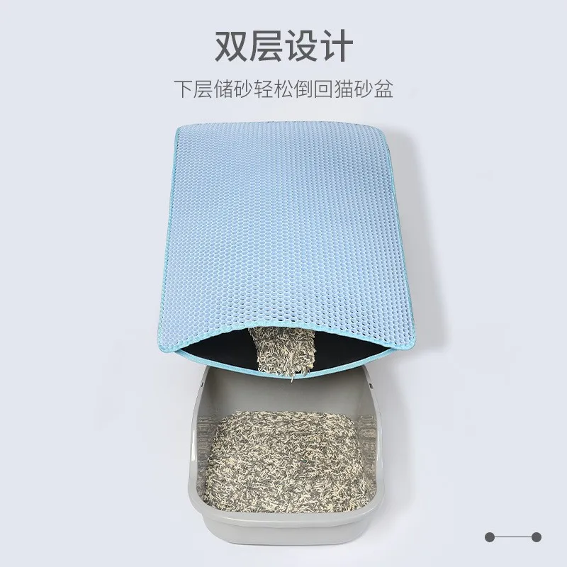 Коврик для кошачьего туалета двухслойный защитный мат предотвращает вынос супер