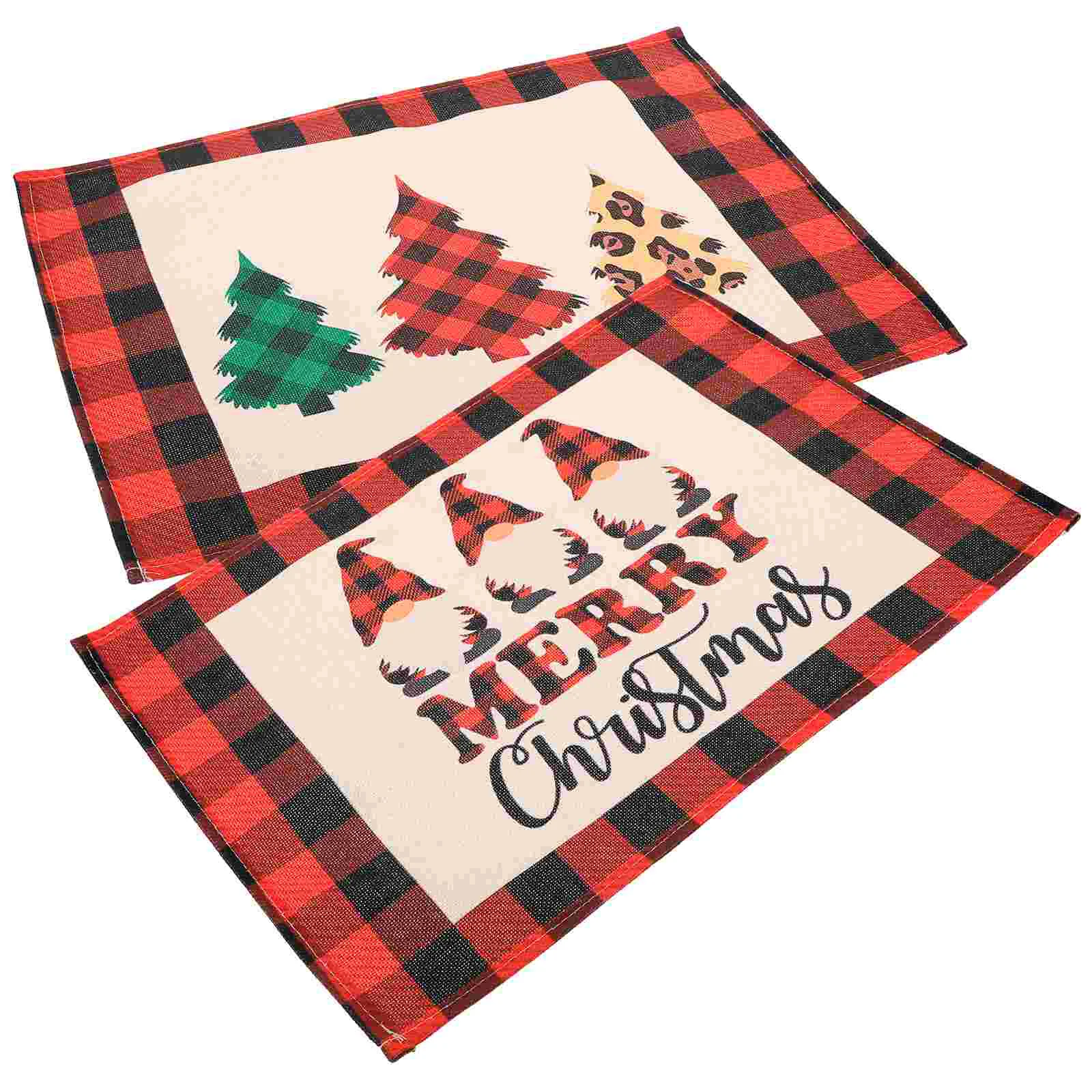 

Placemats Christmas Mat Table Placeheat Resistant Placemat Plaid Mats Dining Themed Napkins Cutlery Party Coasters Festive Dish