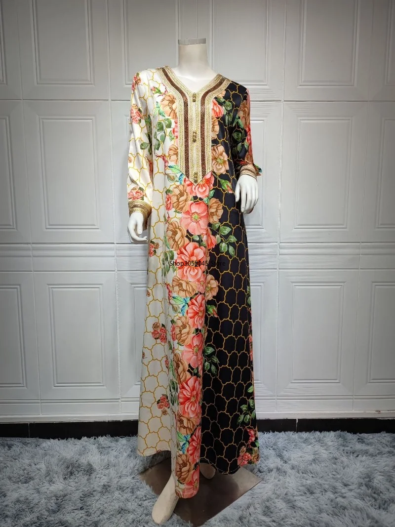 Morocco Muslim Dress Women Abaya Kaftans Diamond Evening Dresses for Women Dubai Turkey Islam Long Dress Robe Femme Vestidos