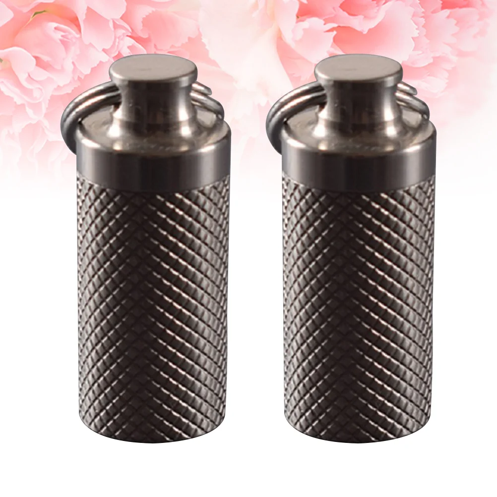 

2pcs Outdoor Emergency Holder Portable Mini Boxes Titanium Storage Case