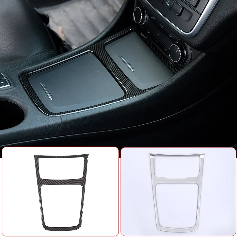 

Carbon Fiber Chrome Interior Center Storage Box Trim Ashtray Frame For Mercedes Benz CLA GLA A Class W117 C117 W176 2013-2018
