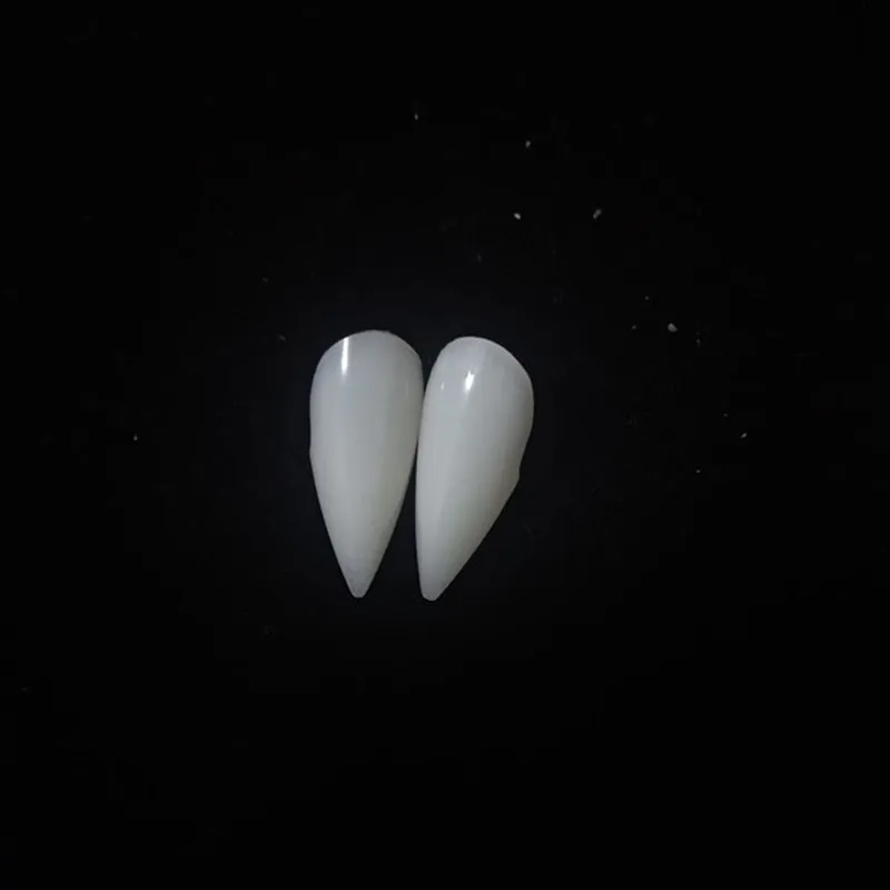 Костюмные зубы вампира Dentures Props для Хэллоуина и праздников, размер 4, для взрослых (3 пары и клей весом 5 граммов).
