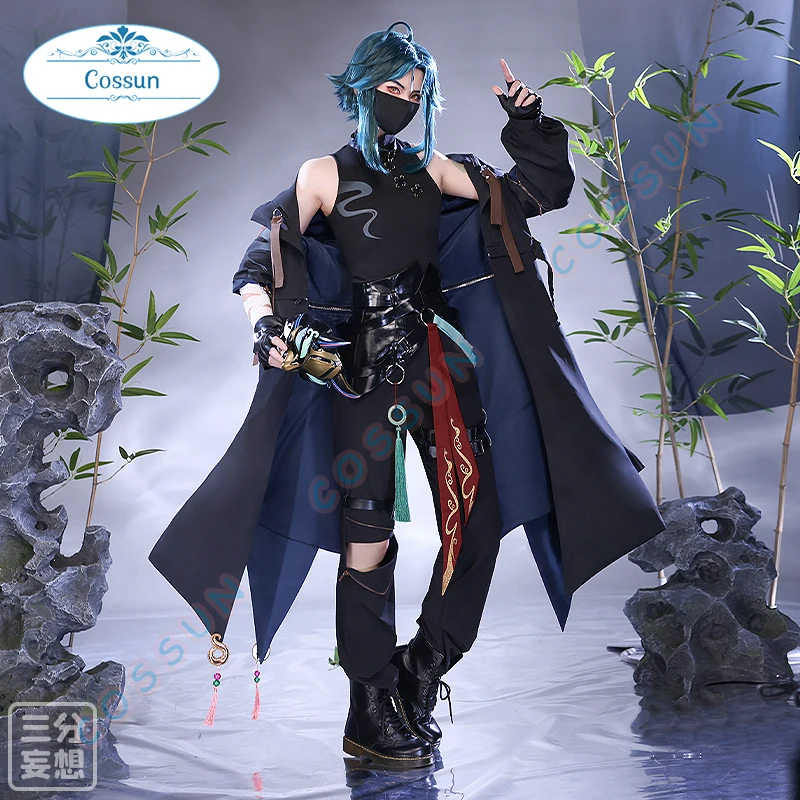 

Genshin Impact Xiao Darkscream Game Suit Handsome Uniform Cosplay Costume Halloween Carnival Party Role Play Outfit Men