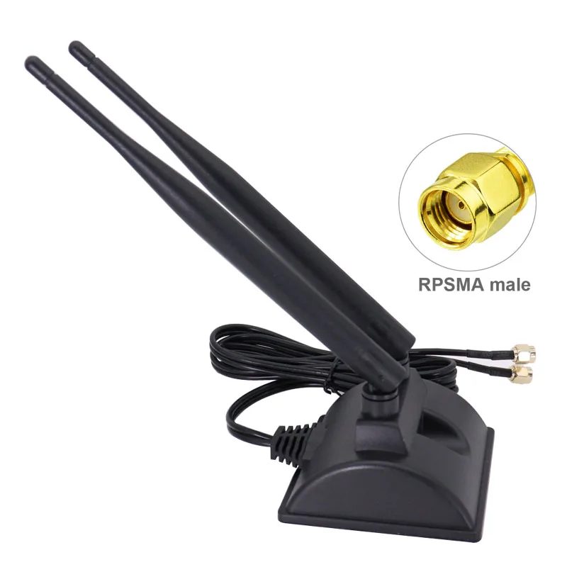 Dual Band 2.4G 5.8G WiFi Omni Antenna High Gain Indoor Router Antenna With 2pcs RPSMA male Connector
