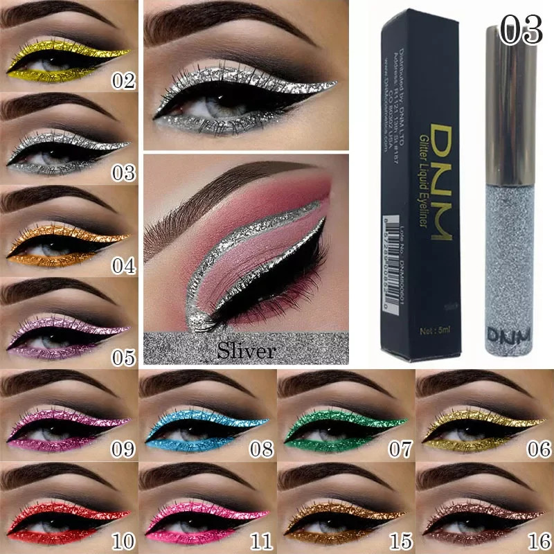 

NEW Shiny Eye Liner Smoky Eye Eyeshadow Charming Sequin Eye Liner Pen Waterproof Glitter Liquid Eyeliner Makeup TSLM1