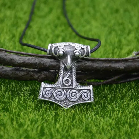 Thor Молот Мьёльнир Jewelry Odin Raven амулет-талисман ожерелье с кулоном викинга