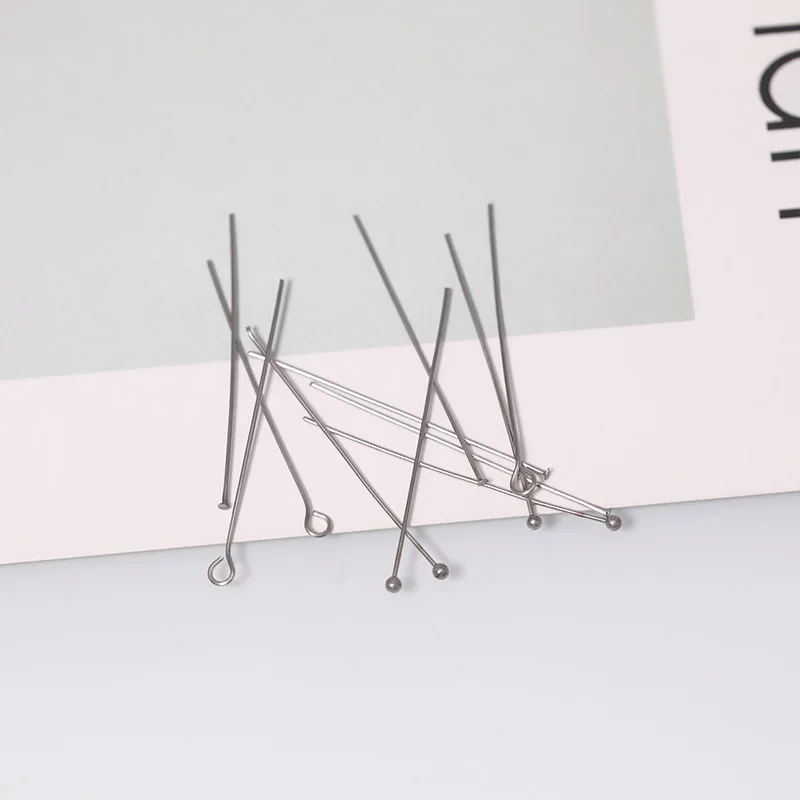 20Pcs 40mm Stainless Steel Heads Eye Flat Head Pin Ball Head Pins For Craft DIY Supplies Jewelry Making Findings Accessories