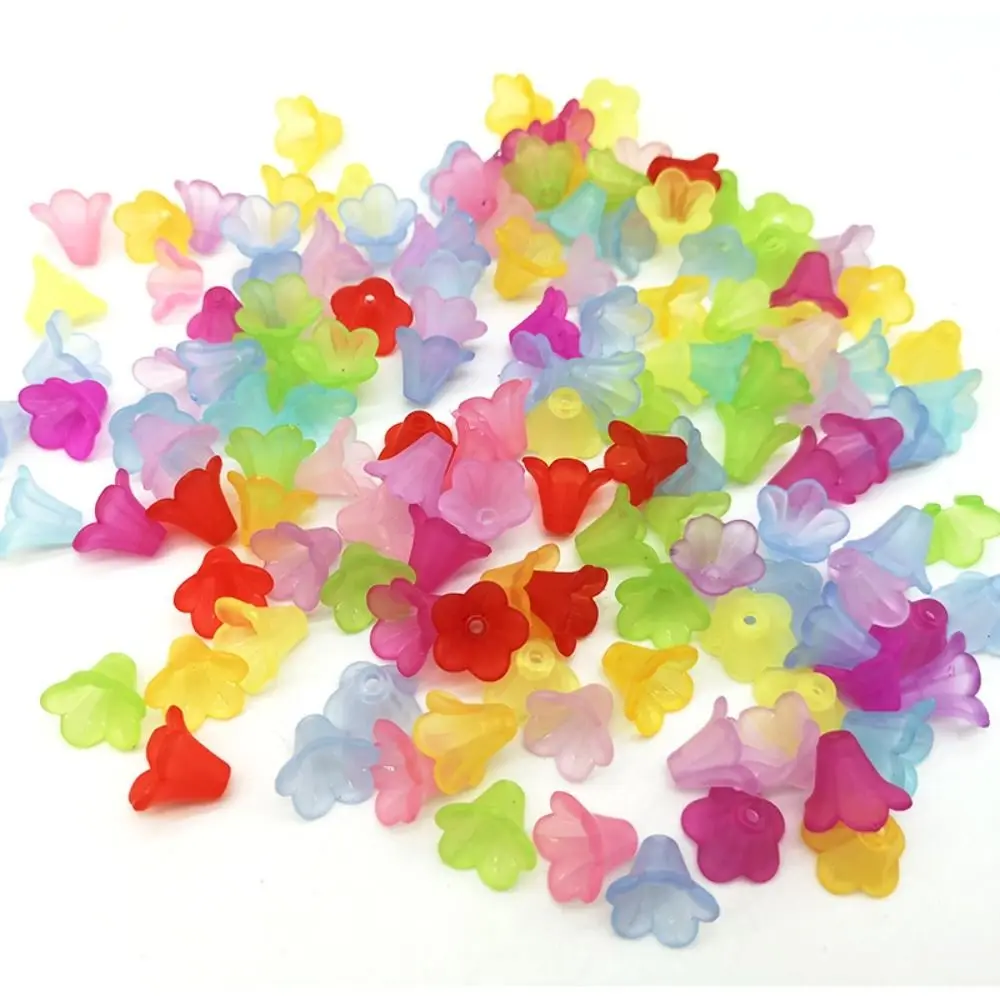 

flower shape flower beads Trumpet Flower random color mini flower beads acrylic frosted acrylic flower beads