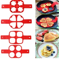 pancake maker multiple shapes 4 holes nonstick silicone baking mold ring fried egg for family cooking