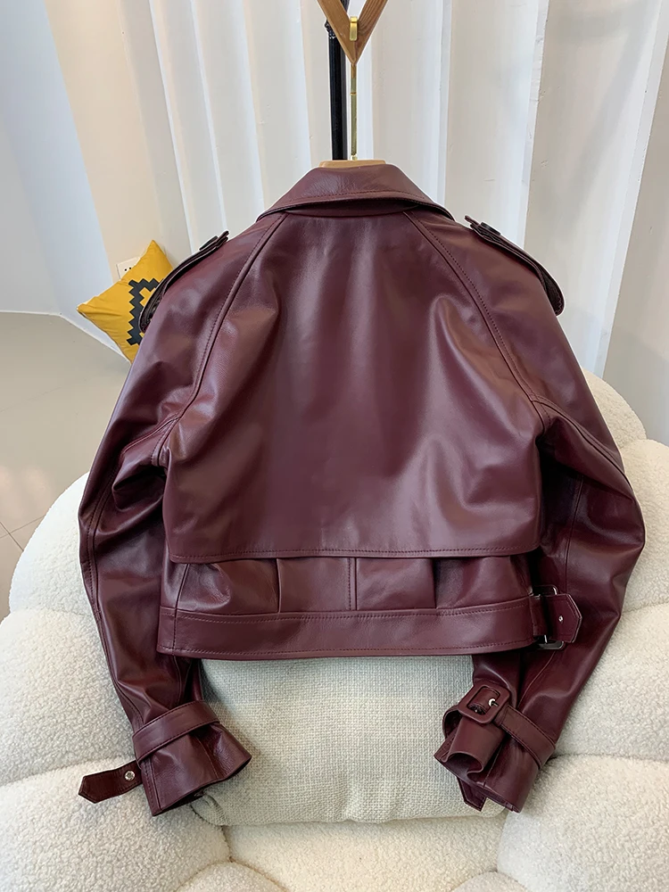 Пальто из натуральной овечьей кожи в европейском стиле Женская Асимметричная