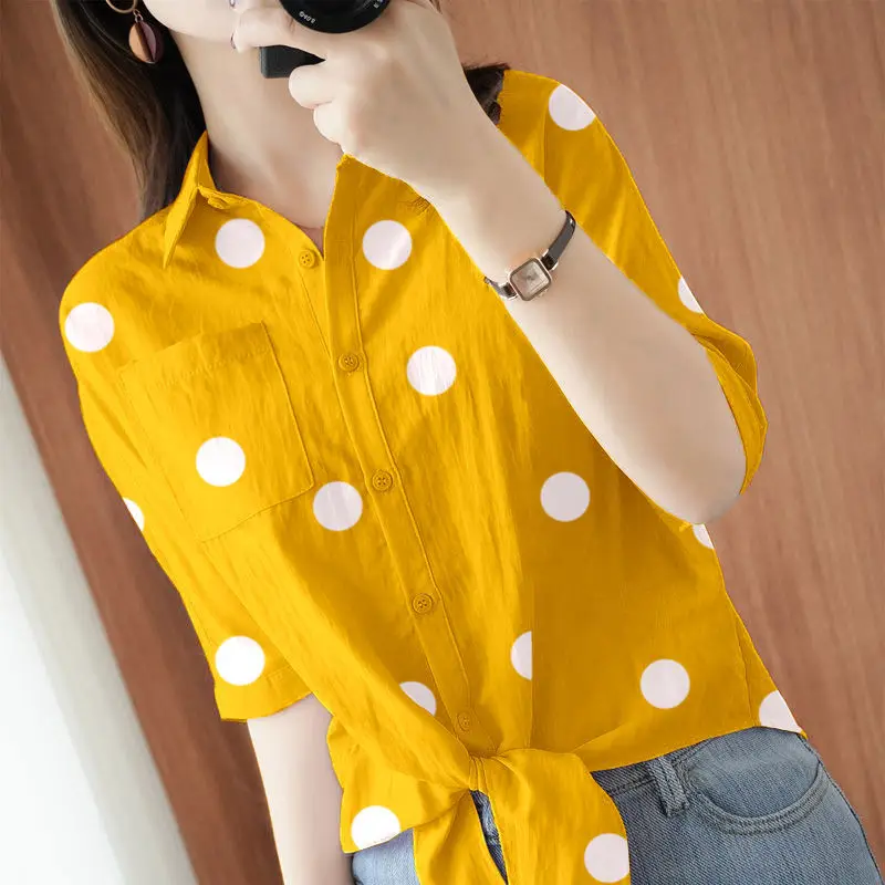 

Polka Dot Chiffon Shirt Women's Cardigan 2022 Spring/Summer New Sunscreen Clothes Air Conditioning Shirt with Skirt Shawl