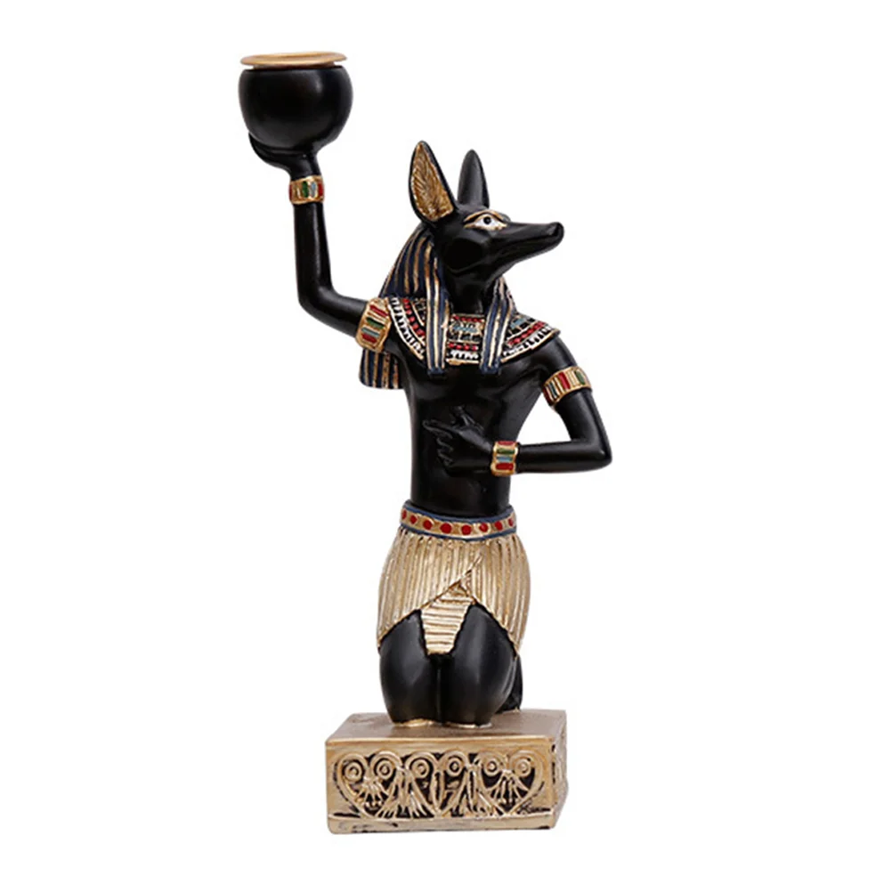 

Holder Cat Egyptian Stand Candlestick Resin Figurine Pillar Statue Table Dinner Holders Decorative Tabletop Sculpture Wax Votive