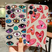 evil eye phone case for iphone 12 11 6 6s 7 8 plus x xr 11pro xs max white cute love heart soft silicone for iphone 13 pro cover