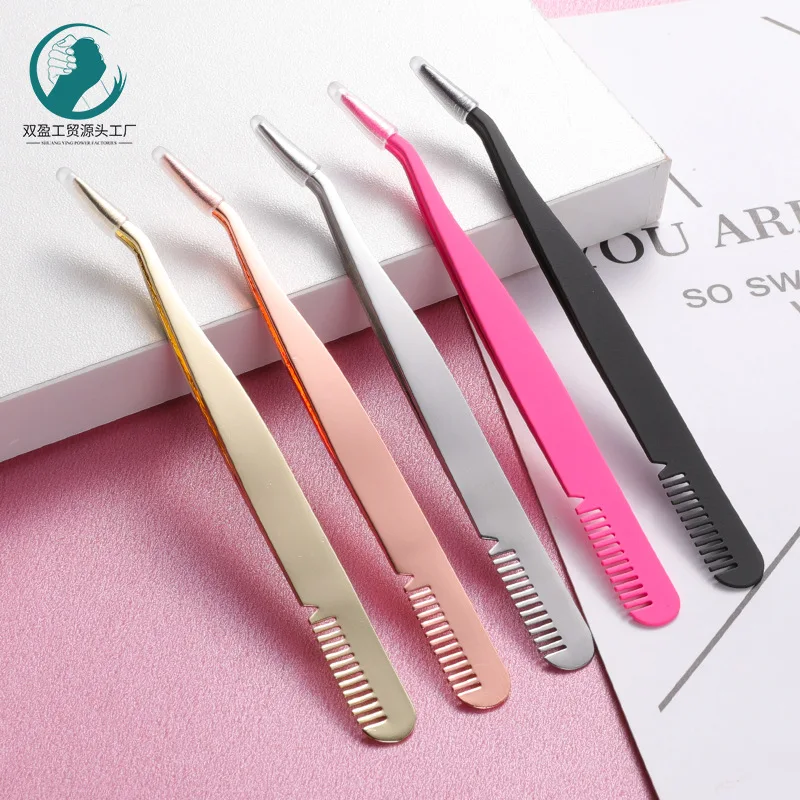 

False Eyelash Tweezers Fake Eye Lash Applicator Eyelash Extension Curler Nipper Auxiliary Clip Clamp Makeup Forceps Tools