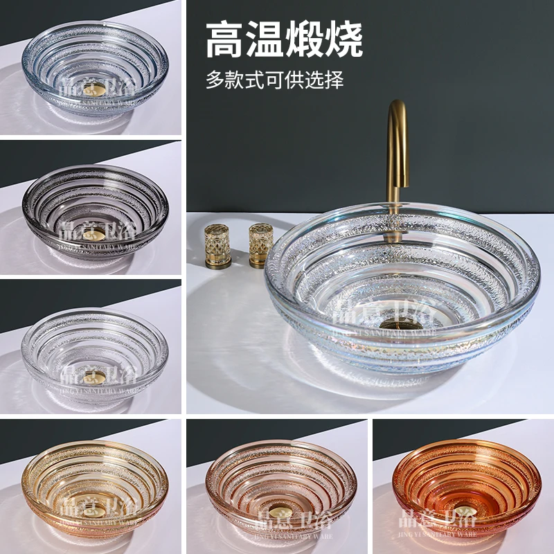 Инновационный модный и простой стиль большой хрустальный настольный умывальник