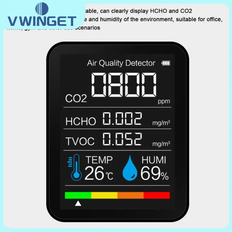 

CO2 Meter Digital Temperature Humidity Sensor Tester Air Quality Monitor Carbon Dioxide TVOC Formaldehyde HCHO Detector
