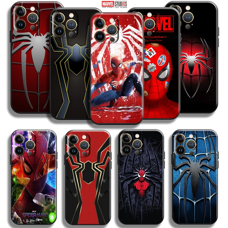 

Marvel Spiderman Logo For Apple iPhone 13 12 11 Pro Max 13 12 Mini X XR XS Max 5 6 6S 7 8 Plus SE2020 Phone Case Coque