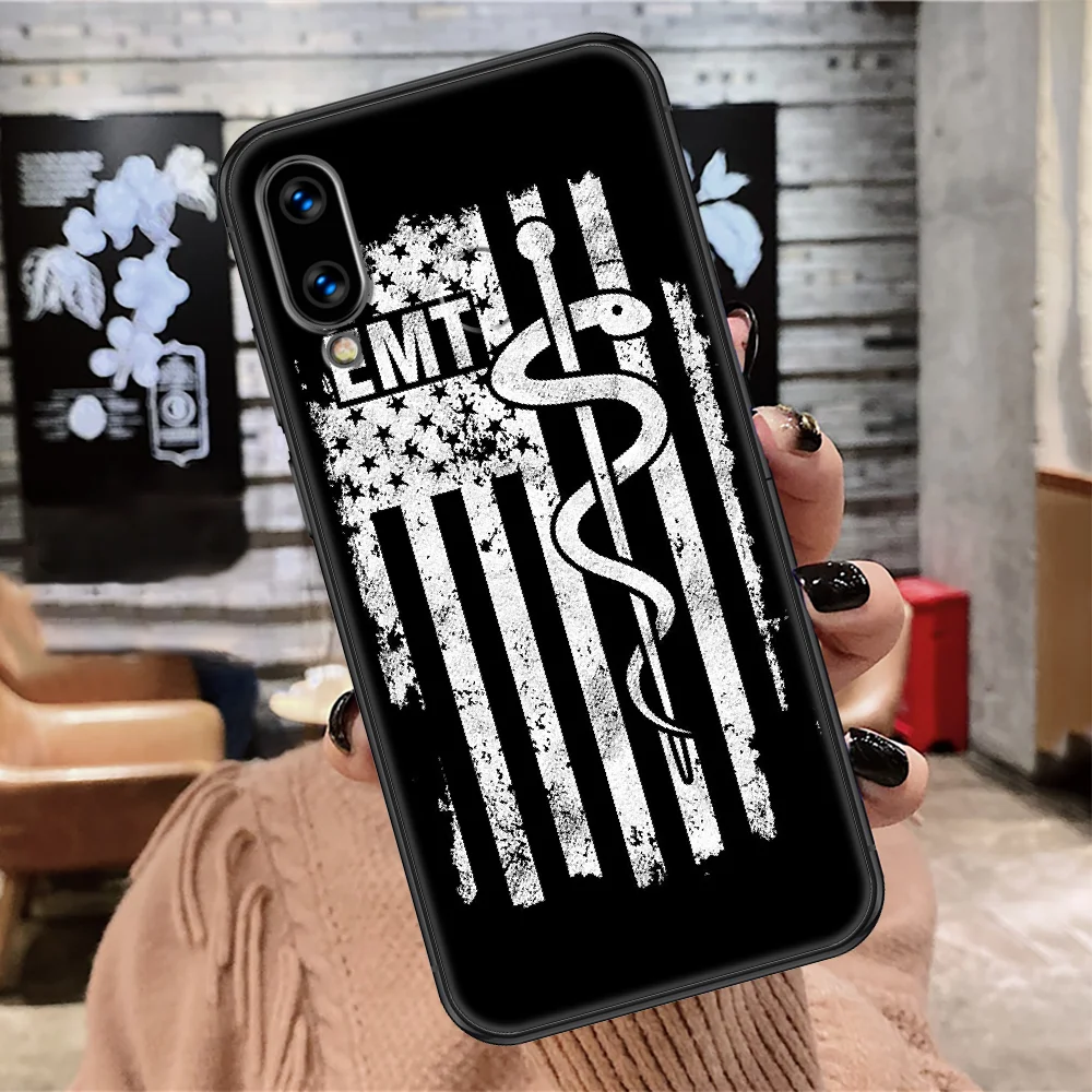 Фото Медицинский спасательный чехол EMT EMS для телефона Huawei Honor 6 7 8 9 10 10i 20 A C X Lite Pro Play, черный художественный бампер, трендовый чехол, 3D чехол №4
