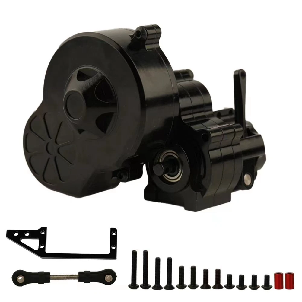 

Metal Complete Gearbox Transmission Box with Dig Gear 1 Speed for 1/10 RC Crawler Car Axial SCX10 AX10 Wraith,Black